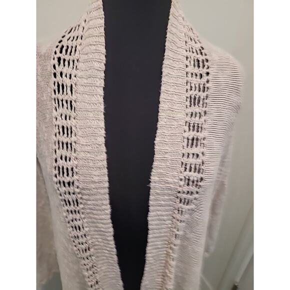 Lucky Brand Fringe Duster Cardigan Sz S – Natural Linen Blend, EUC - Picture 4 of 8